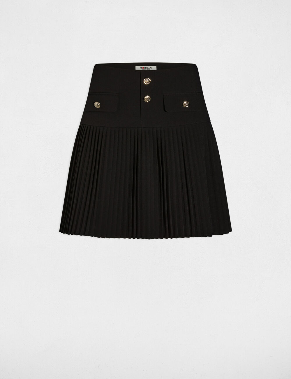 Jupe courte pliss&eacute;e noir femme