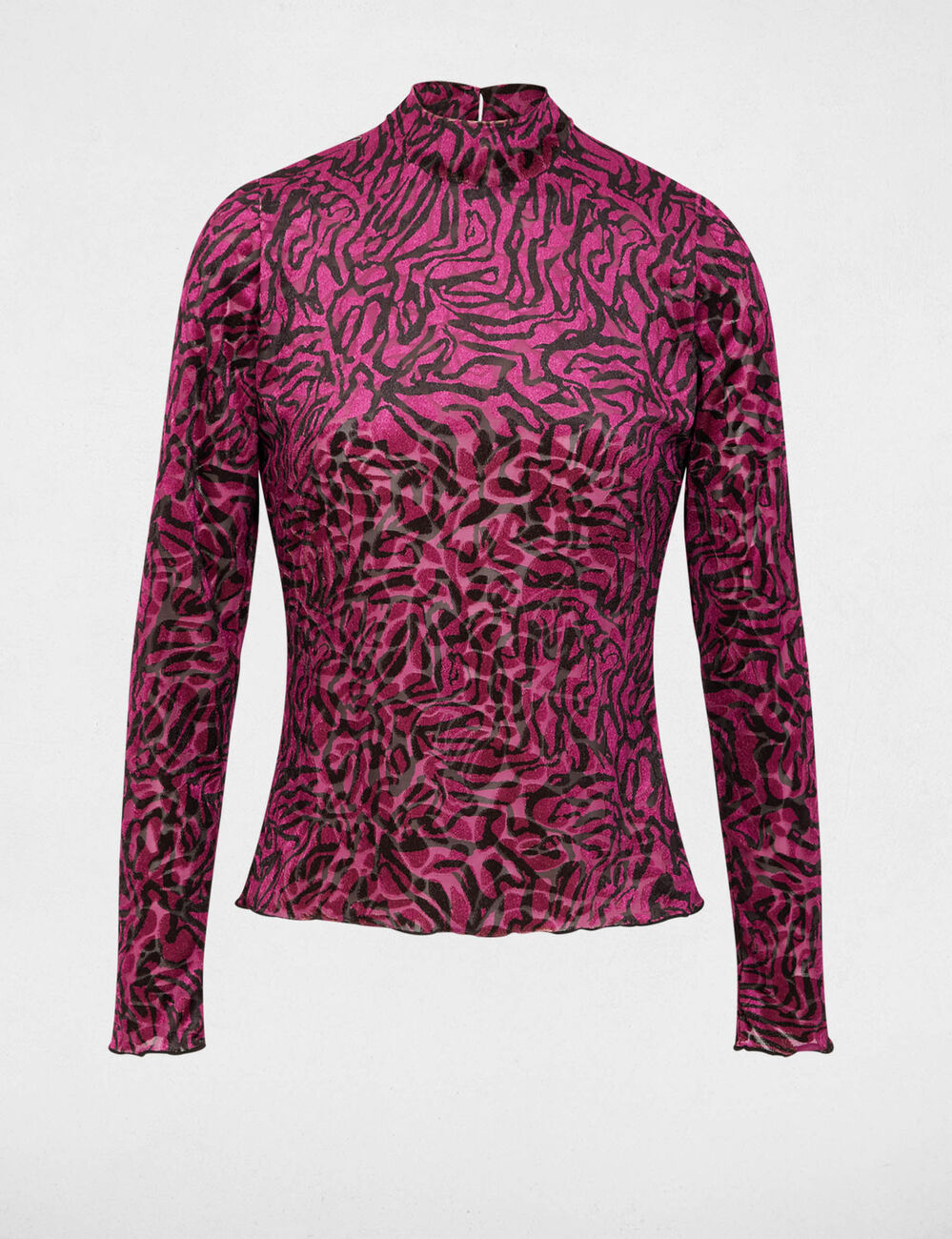 t shirt velours col montant multicolore femme meerkleurig vrouw