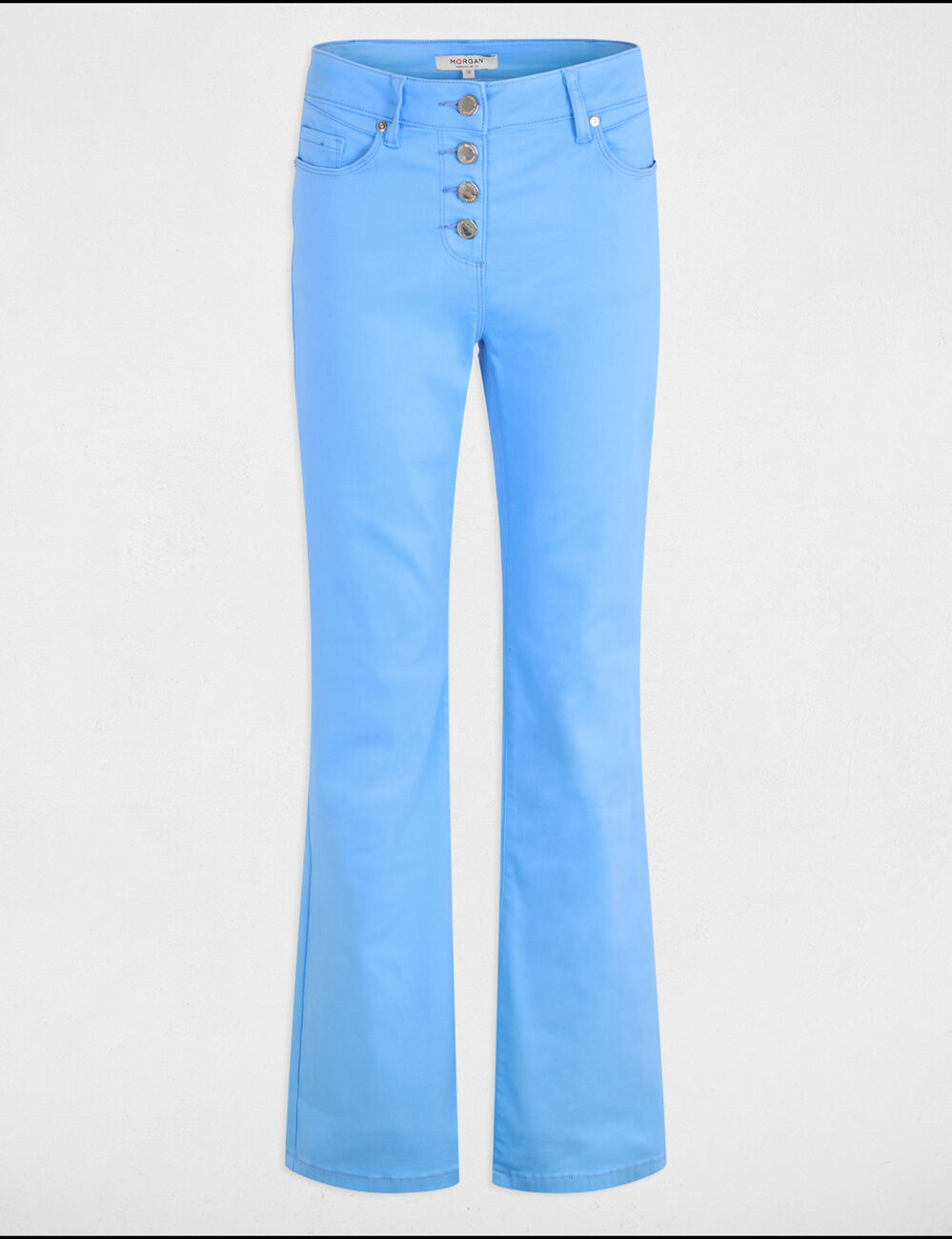 Bootcut broek met knoopsluiting bleu vrouw
