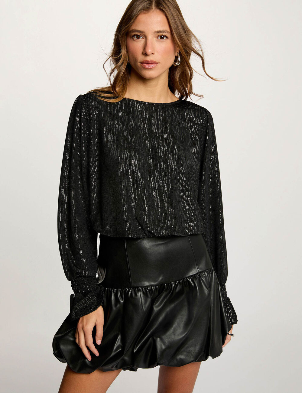 Jupe courte ajustée noir femme