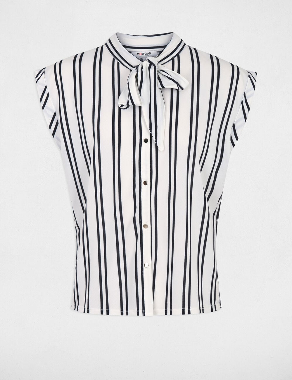 Chemise col lavalli&egrave;re blanc femme