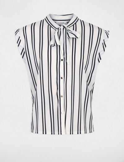 Chemise col lavalli&egrave;re blanc femme