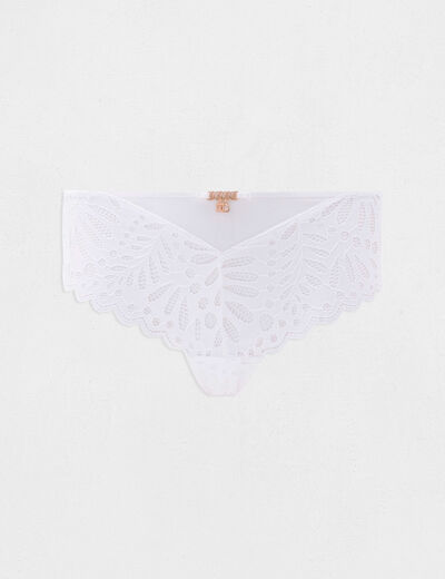 Shorty en dentelle ivoire femme