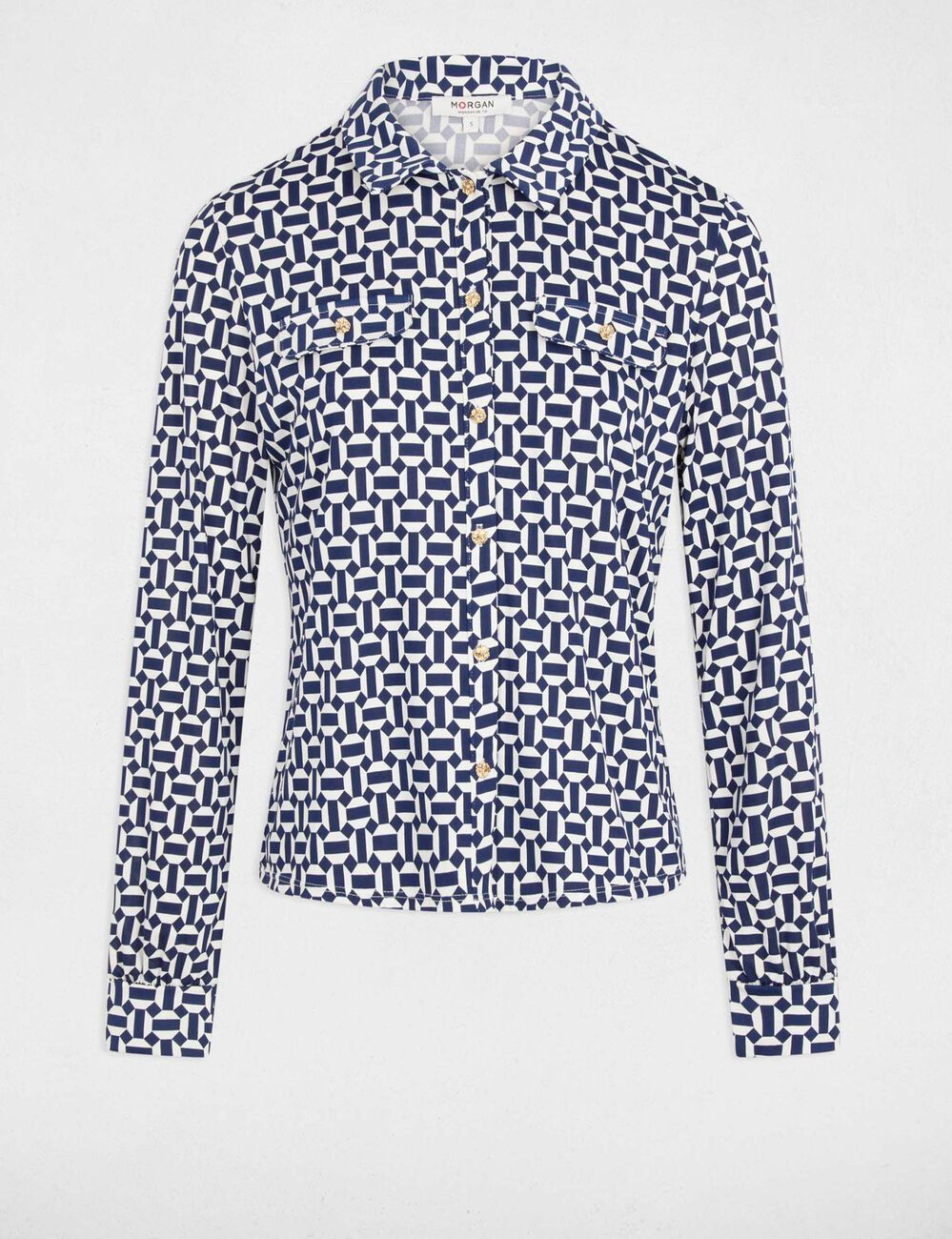 T-shirt col à revers blanc femme