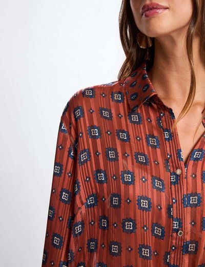 Chemise fluide imprimée multicolore femme