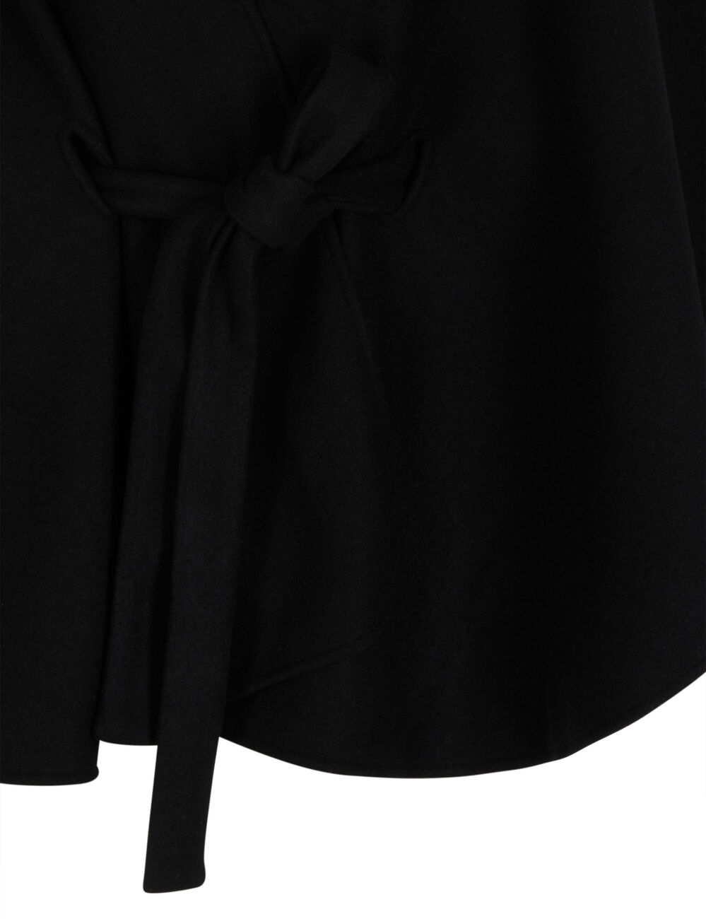 Cape met ceintuur zwart vrouw