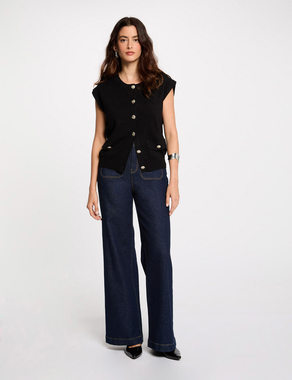 Gilet sans manches noir femme