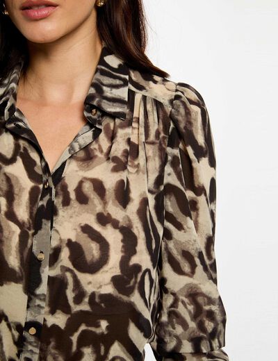 Bedrukte voile blouse meerkleurig vrouw