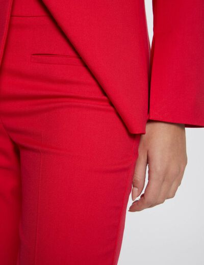 Pantalon ajusté à pinces rouge moyen femme