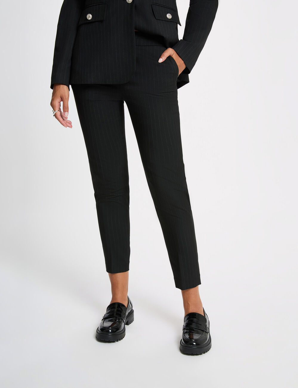 7/8 slim broek zwart vrouw