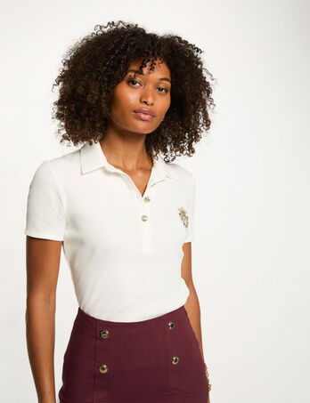 T-shirt met korte mouwen helder wit vrouw