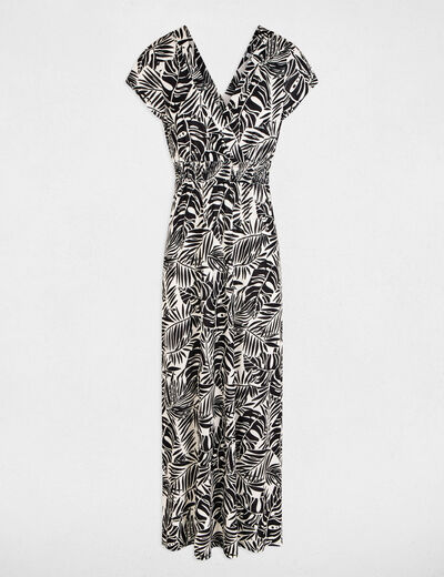 Robe longue fluide multicolore femme