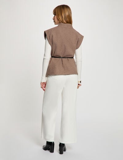 Veste sans manches taupe femme