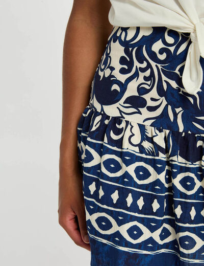 Korte rok met print meerkleurig vrouw