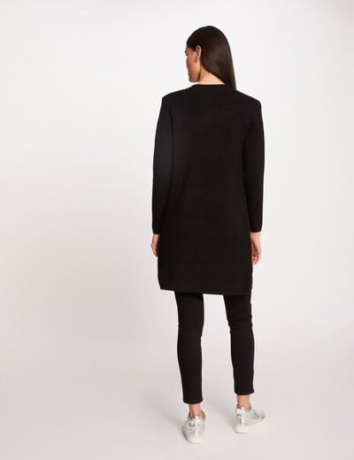 Gilet droit &agrave; col crant&eacute; gris anthracite femme