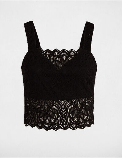 Tanktop met brede bandjes zwart vrouw
