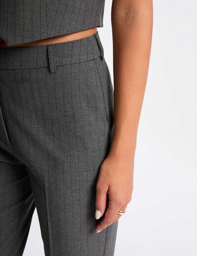 Broek met wijde pijpen mediumgrijs vrouw