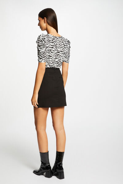 T-shirt met korte mouwen zebraprint meerkleurig vrouw