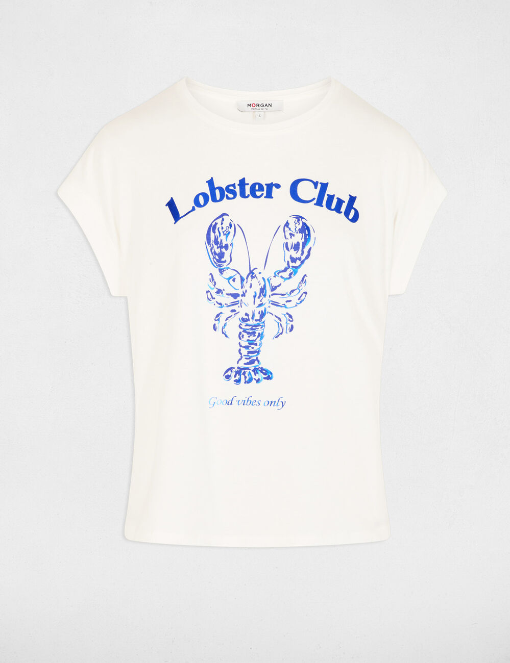 T-shirt droit col rond blanc femme