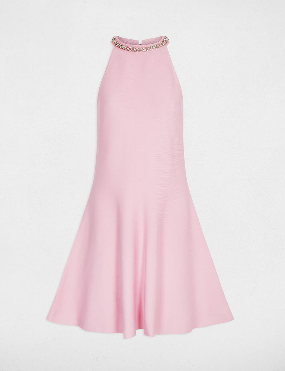 Robe courte trap&egrave;ze rose clair femme