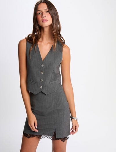 Jupe courte ajustée gris moyen femme