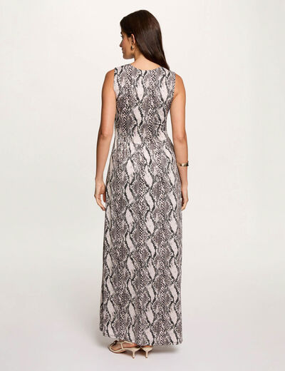 Robe longue d&eacute;collet&eacute; multicolore femme