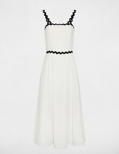 Robe ajustée bretelles fantaisie blanc femme