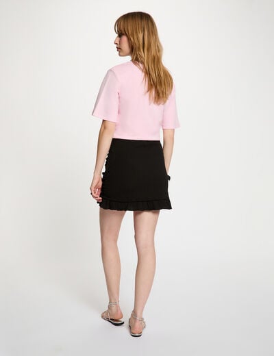 Jupe courte pliss&eacute;e noir femme