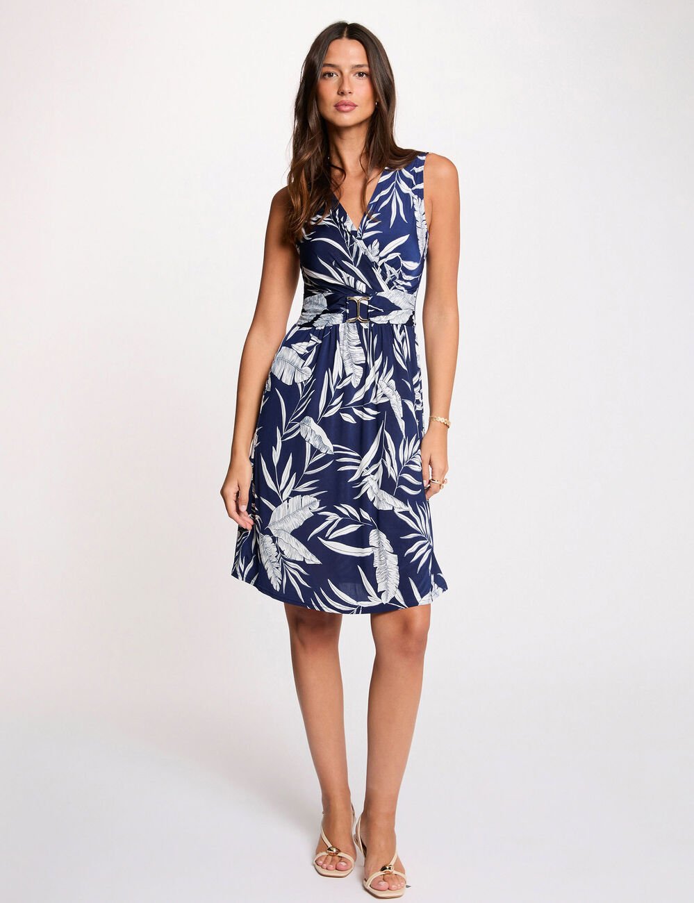 Robe courte d&eacute;collet&eacute; multicolore femme