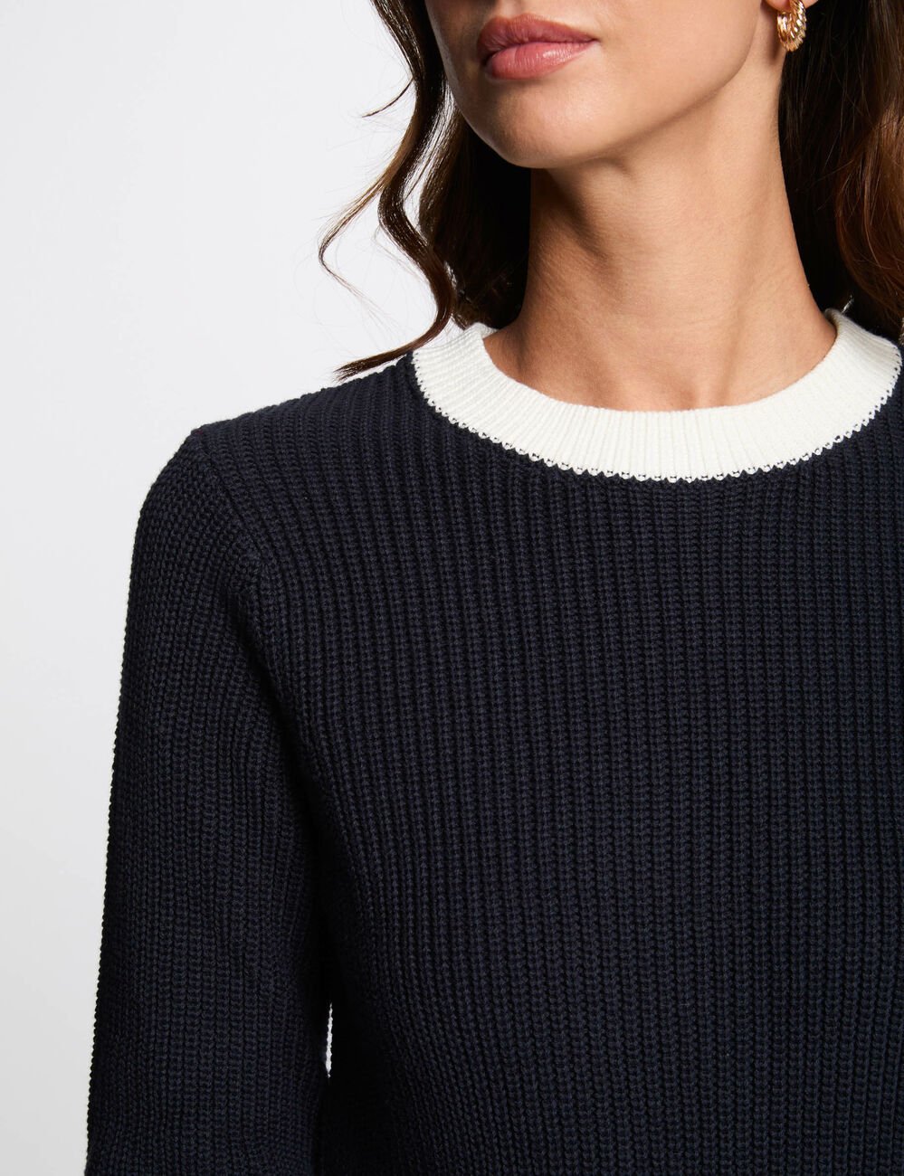 Trui met lange mouwen marineblauw vrouw