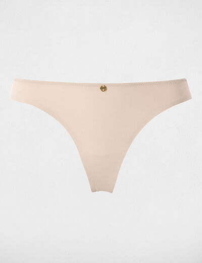 Slip dentelle taille basse beige femme