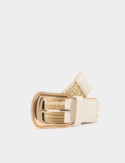 Ceinture à clous ivoire femme