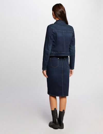 Jupe longueur genou en jean jean brut femme