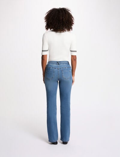 Pull ajust&eacute; col v blanc femme