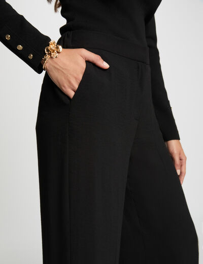 Pantalon large fluide noir femme