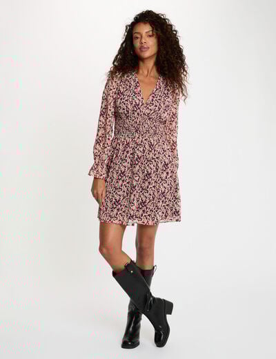 Robe courte ajustée multicolore femme