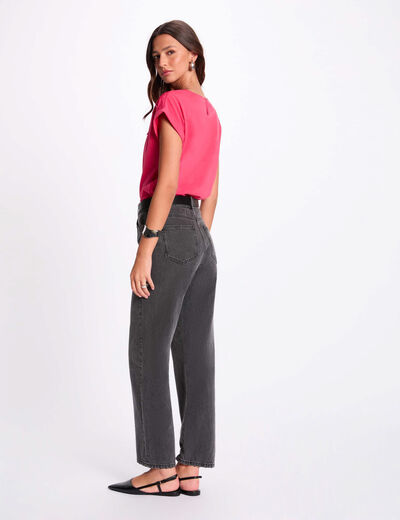 T-shirt met korte mouwen fuchsia roze vrouw