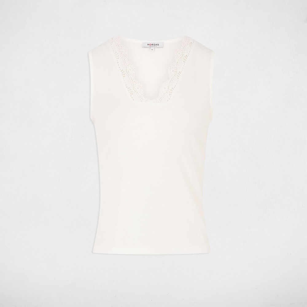 Débardeur sans manches blanc femme