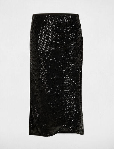 jupe portefeuille ajustee noir femme Jupe portefeuille ajustée noir femme