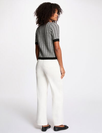 Gilet manches courtes imprim&eacute; noir femme