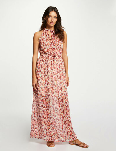 Lange rechte jurk met abstracte print meerkleurig vrouw