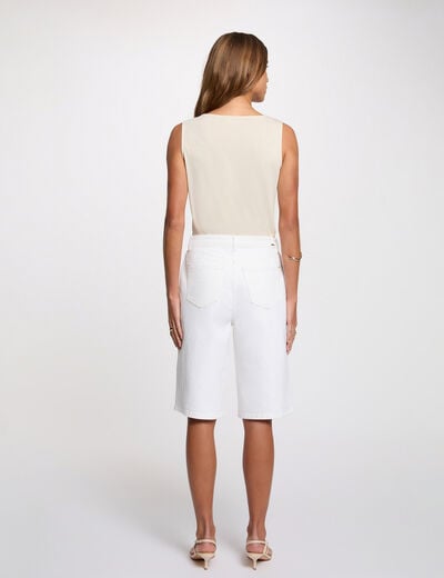 D&eacute;bardeur col b&eacute;nitier beige clair femme