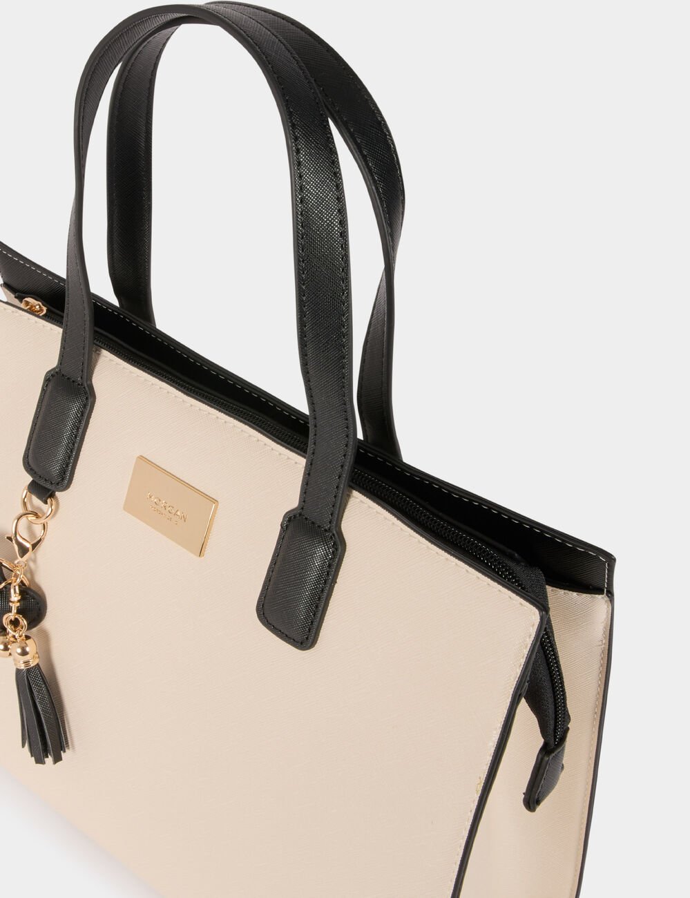 Sac cabas similicuir ivoire femme