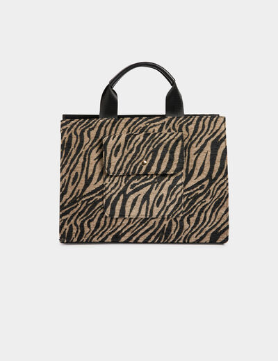 Shopper met zebraprint meerkleurig vrouw