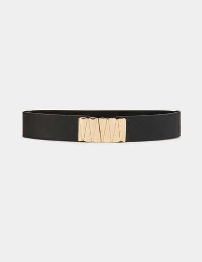 Ceinture large similicuir noir femme