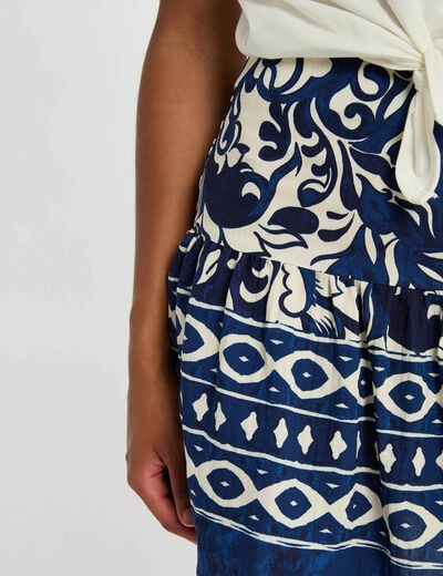 Jupe courte imprimée multicolore femme