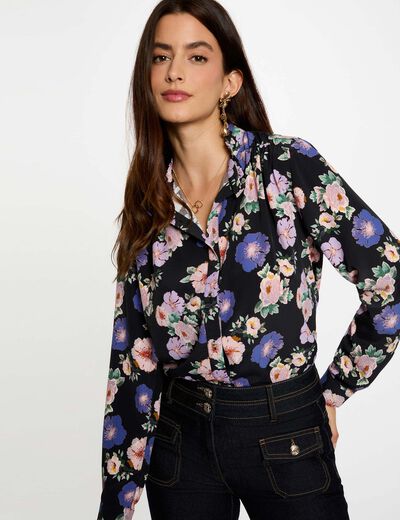 Chemise fluide imprimée multicolore femme