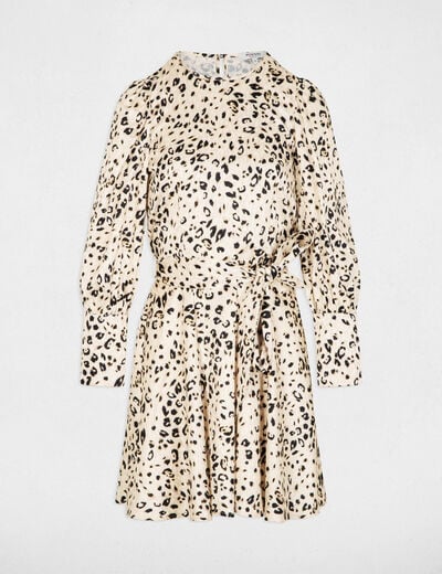 Robe courte satin&eacute;e multicolore femme