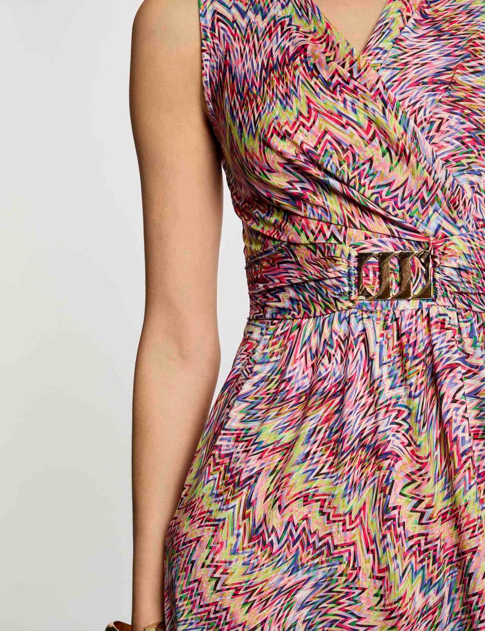 Korte rechte jurk met print meerkleurig vrouw