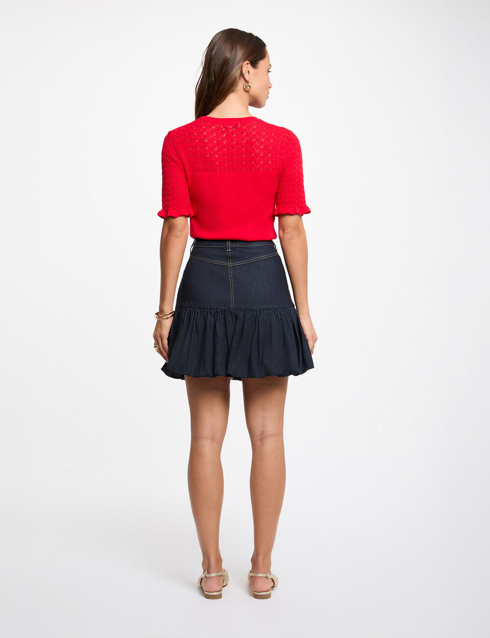 Trui met korte mouwen rood vrouw